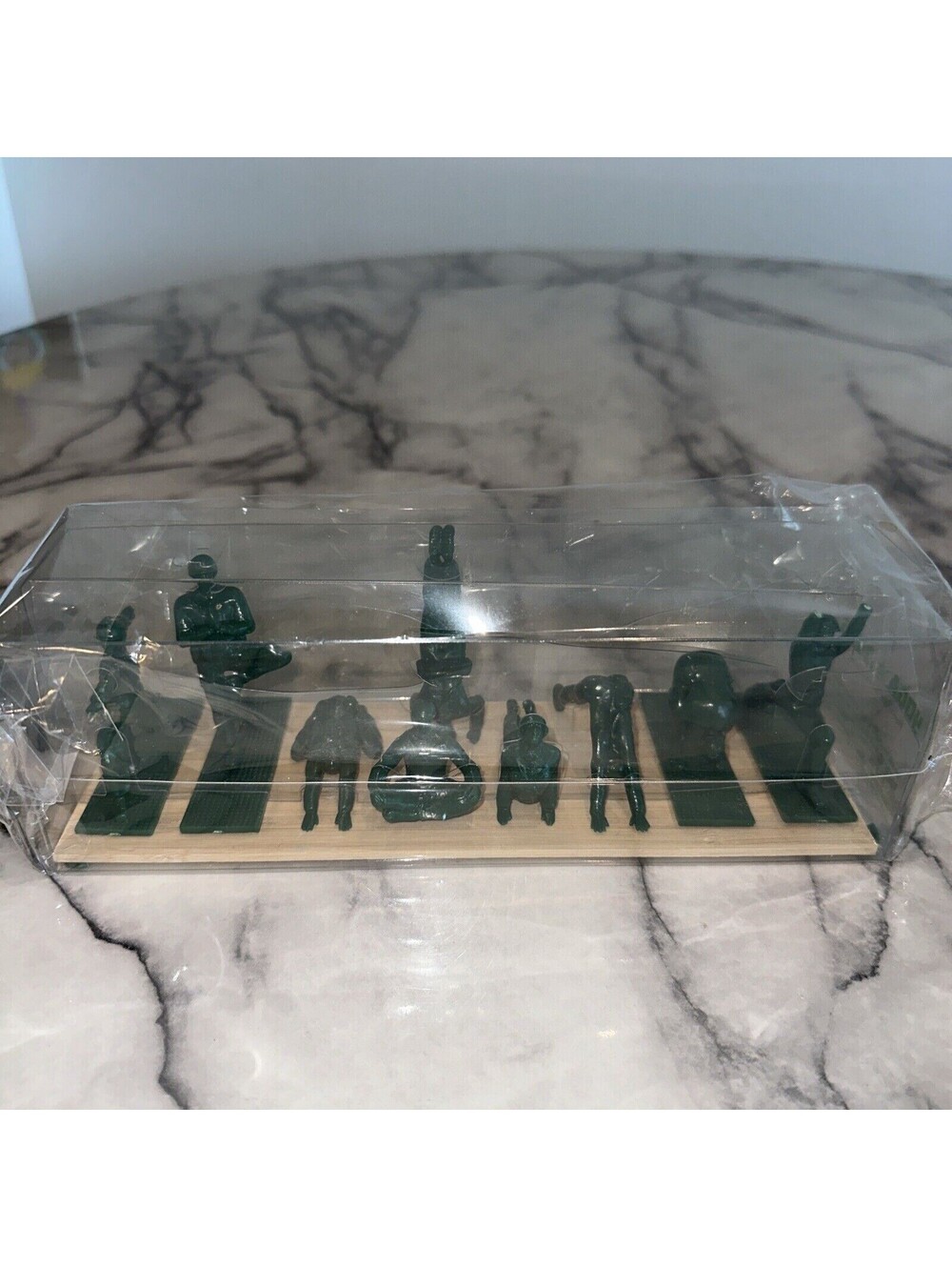 NEW 9 YOGA JOES Army Men Set Vinyl Toys Meditation Wellness War Protest GI PEACE